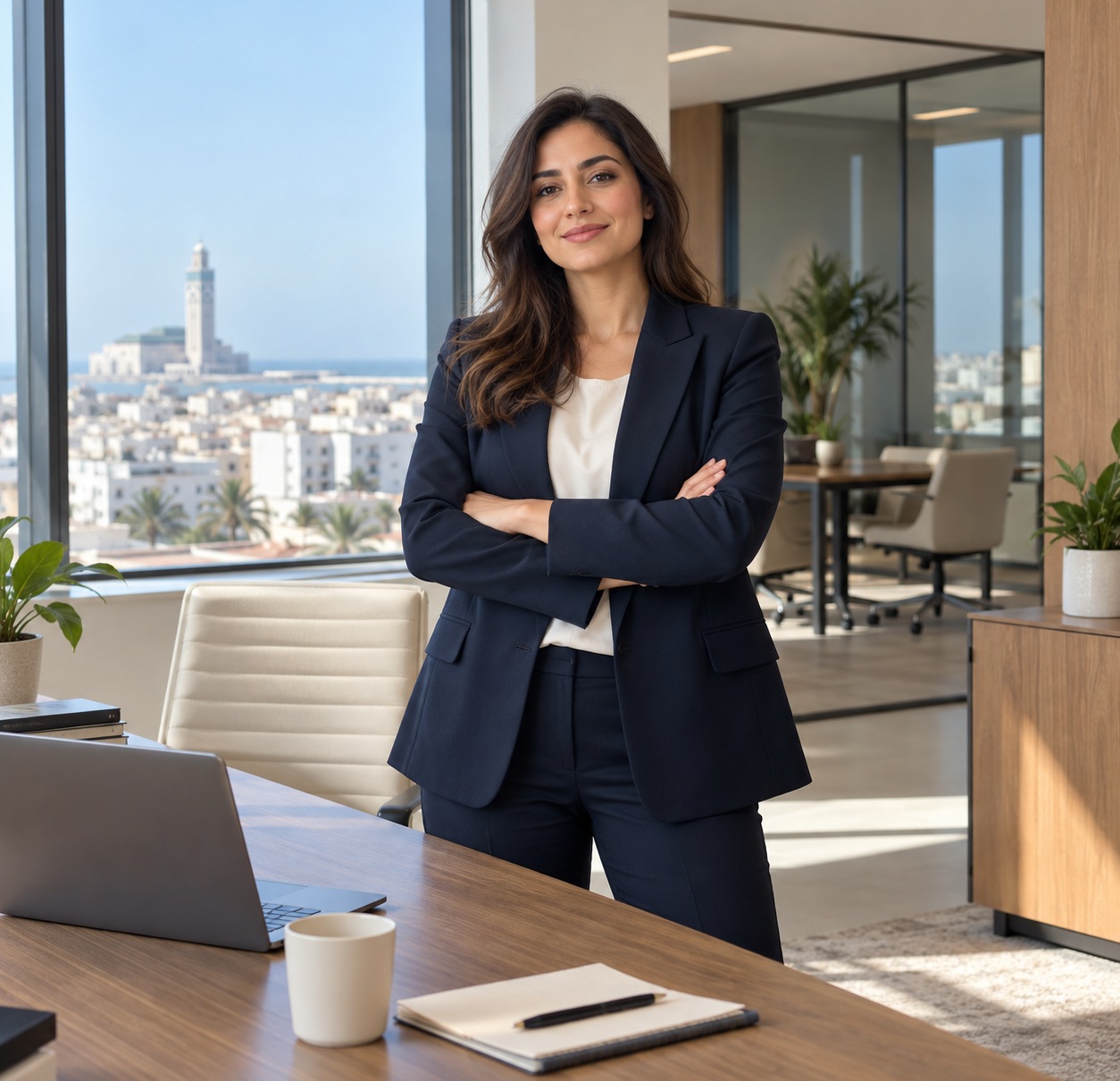 Conseillère Ideal Consulting souriante lors d’un rendez-vous