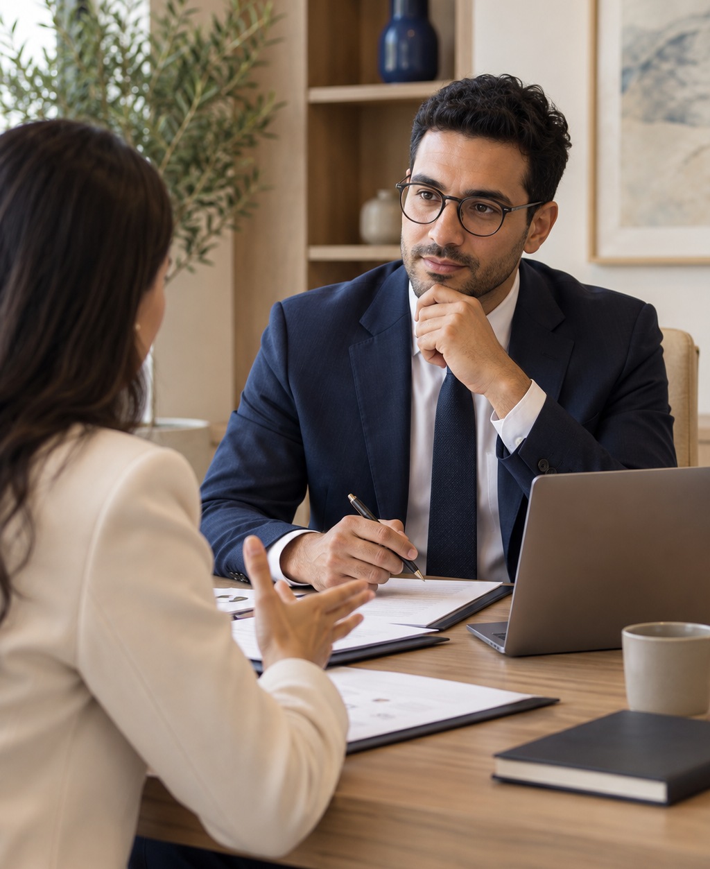 Conseillère Ideal Consulting accompagnant un client