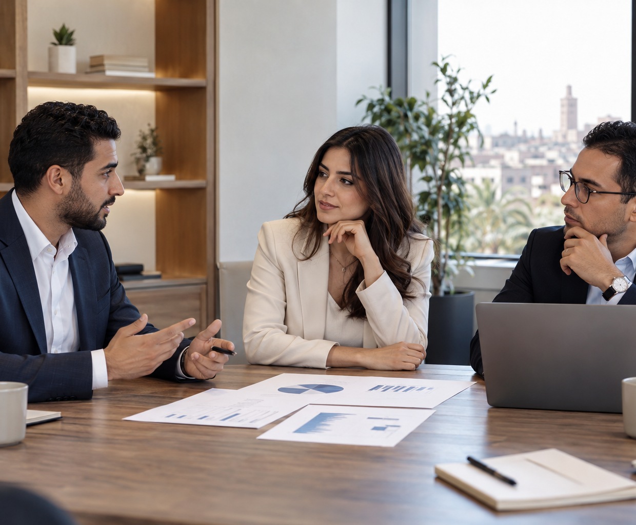 Consultant présentant une stratégie de développement